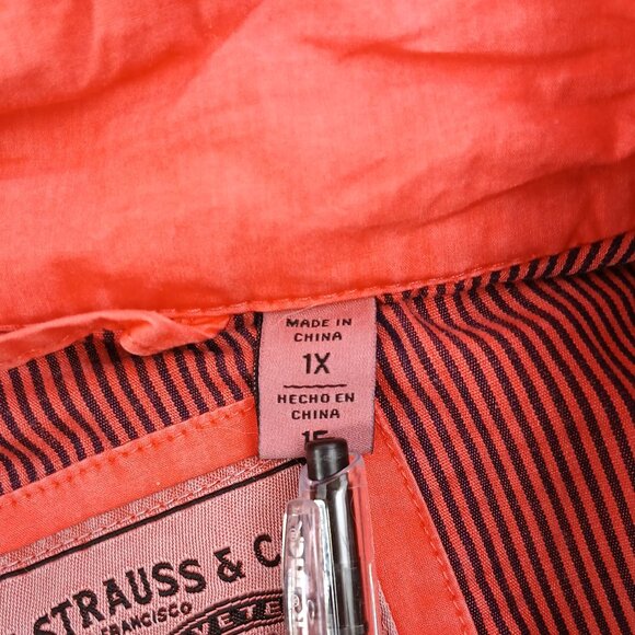 Levi's Coral Bright Orange Utility Rain Jacket for Women Like New - Picture 10 of 11